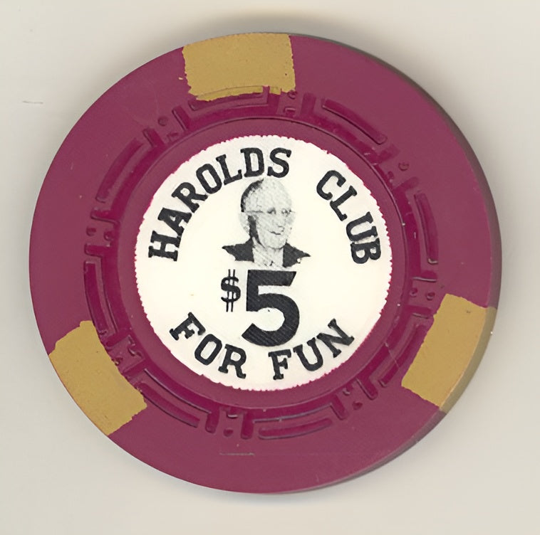 Harold's Club Casino Reno Nevada $5 Chip Pappy Smith #2 1959