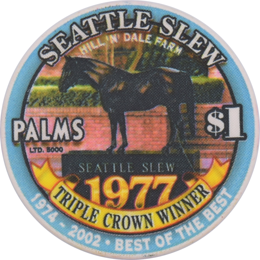 Palms Casino Las Vegas Nevada $1 Triple Crown Winner Seattle Slew Chip 2003