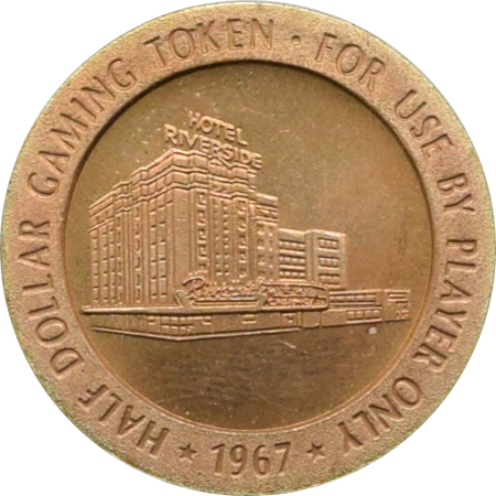 Riverside Hotel / Casino Reno 50 Cent Gaming Token 1967