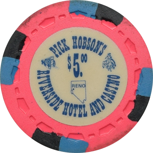 Riverside Pick Hobson's Casino Reno Nevada $5 Chip 1978