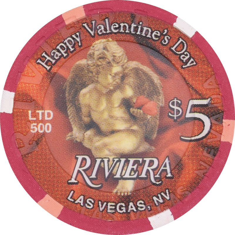 Riviera Casino Las Vegas Nevada $5 Valentine's Day Chip 2000