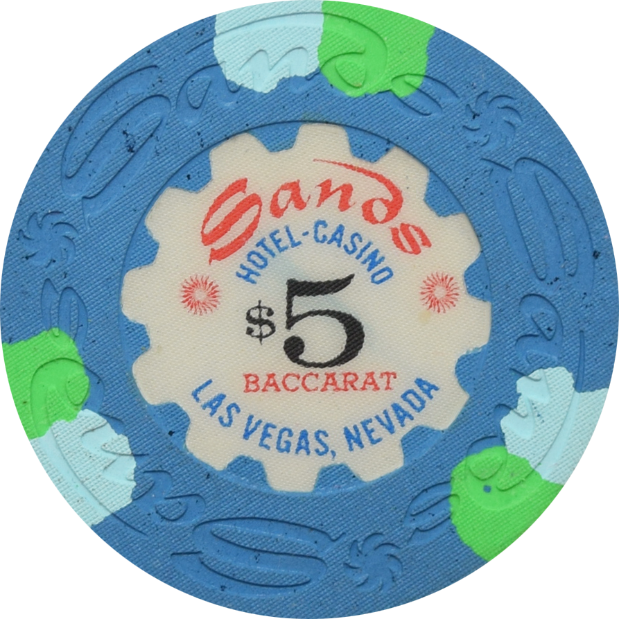 Sands Casino Las Vegas Nevada $5 Baccarat Chip 1970s