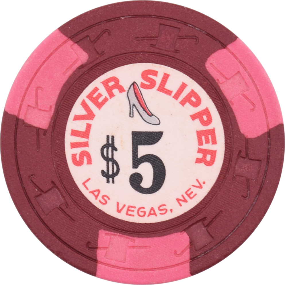 Silver Slipper Casino Las Vegas Nevada $5 with Dollar Sign Chip 1960