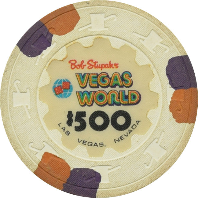 Vegas World Casino Las Vegas Nevada $500 Chip 1980s