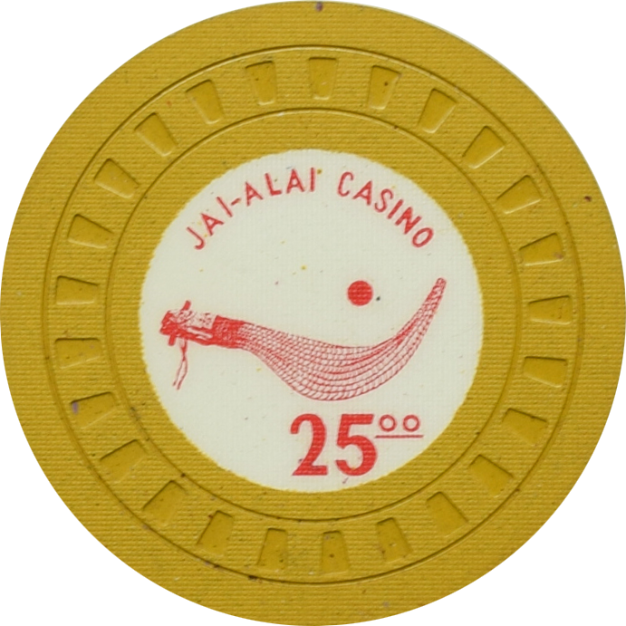 Jai-Alai Casino Havana Cuba $25 Yellow Chip