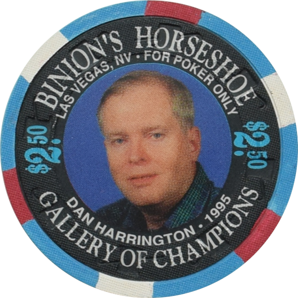 Horseshoe Club (Binion's) Casino Las Vegas Nevada $2.50 Dan Harrington Gallery of Champions Chip 1995