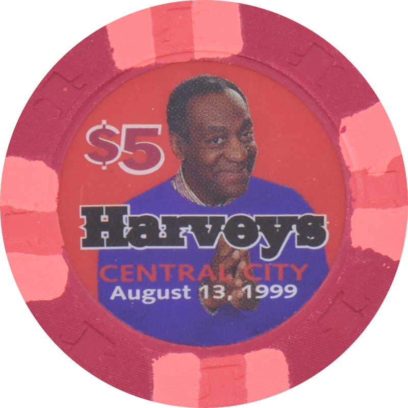 Harvey's Casino Central City Colorado $5 Bill Cosby Chip