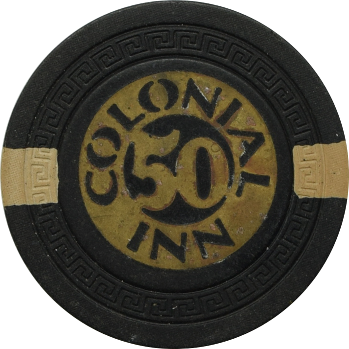 Colonial Inn Illegal Casino Hallandale Florida $50 Chip 1930s