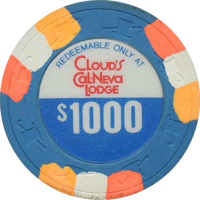 Cloud's Cal-Neva Lodge Casino Lake Tahoe Nevada $1000 Chip 1980