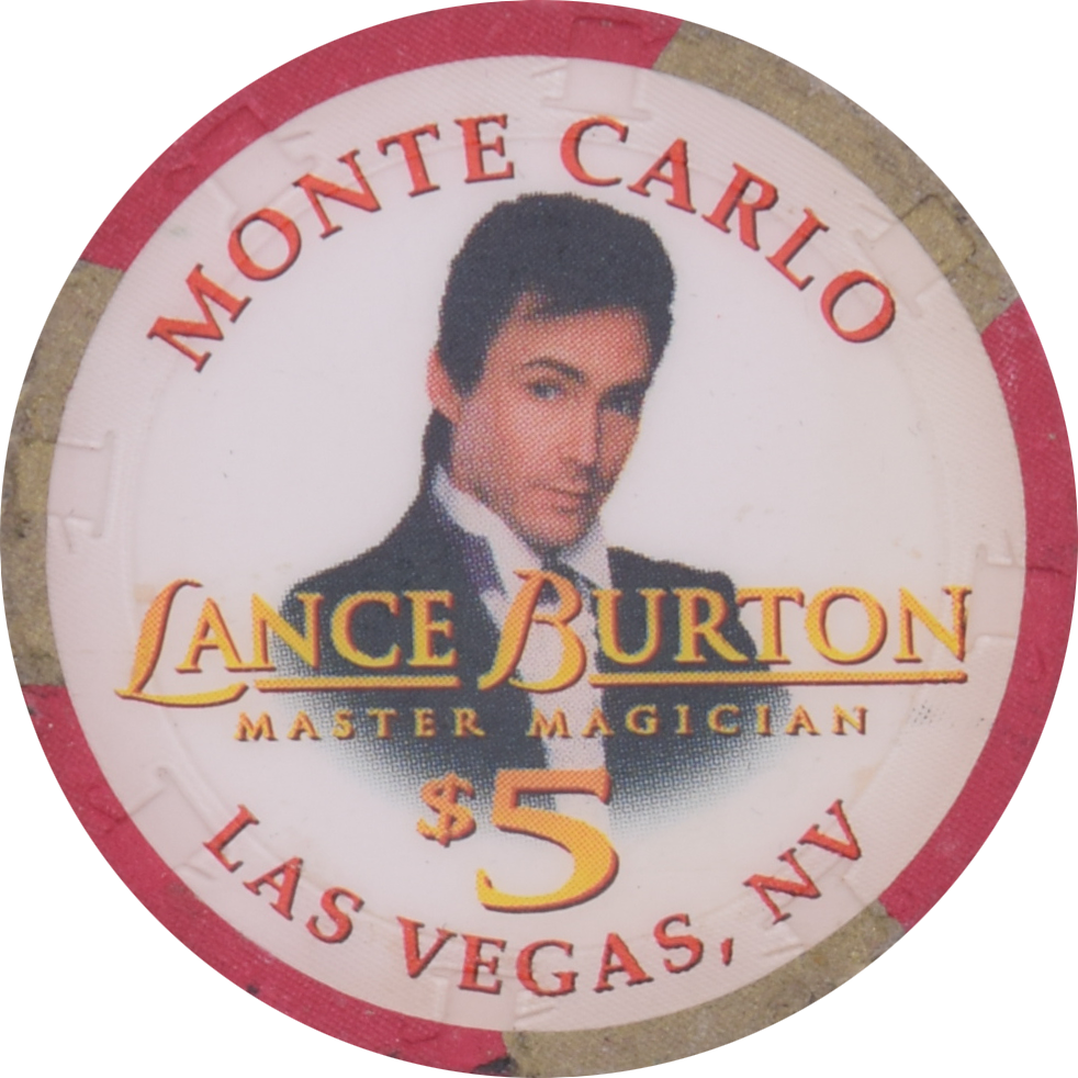 Monte Carlo Casino Las Vegas Nevada $5 Lance Burton Chip 1996