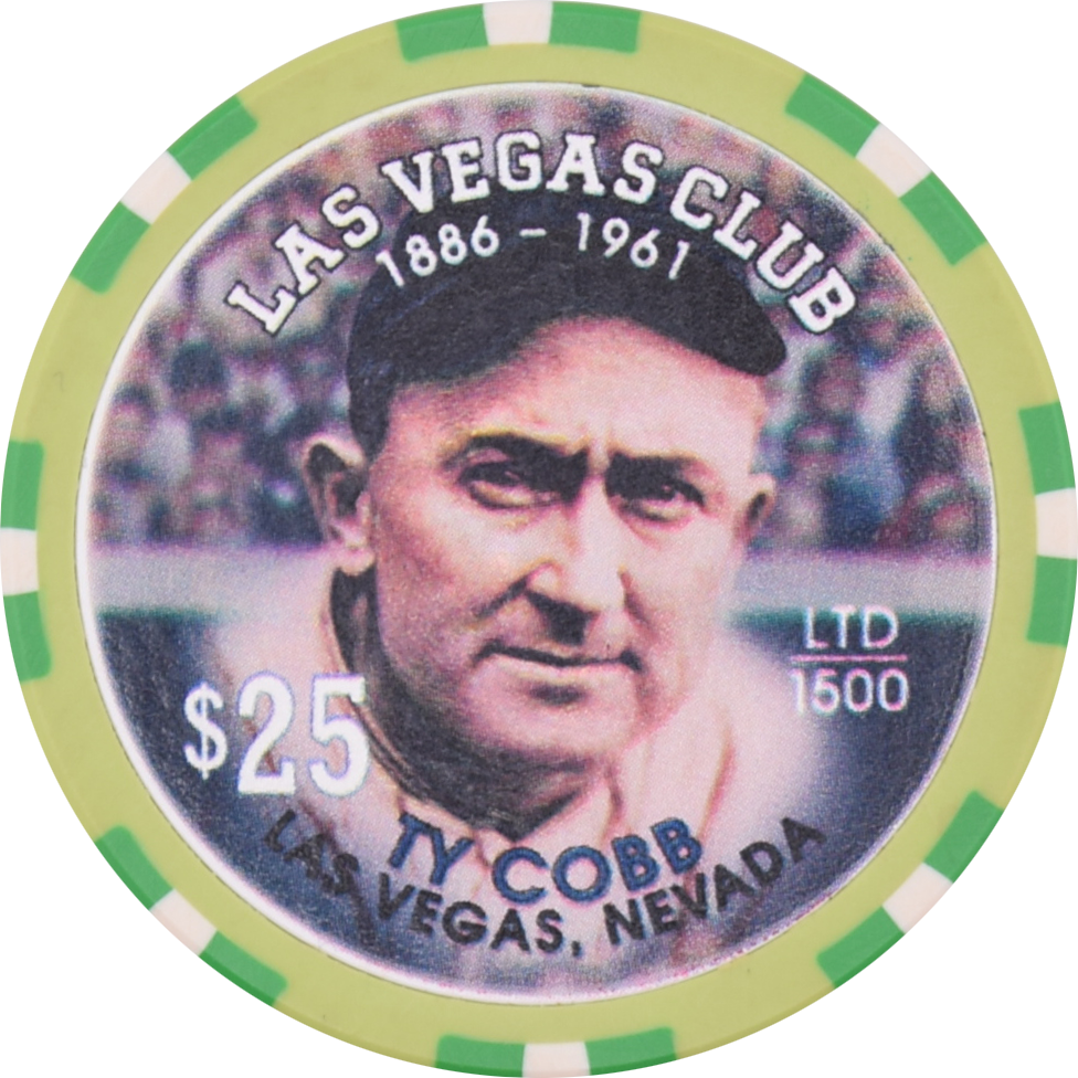 Las Vegas Club Casino Las Vegas Nevada $25 Ty Cobb Chip 1996