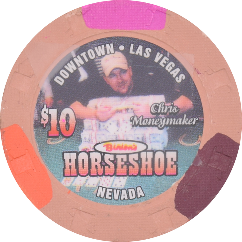 Horseshoe Club Casino Las Vegas Nevada $10 Chris Moneymaker Signed Chip 2004