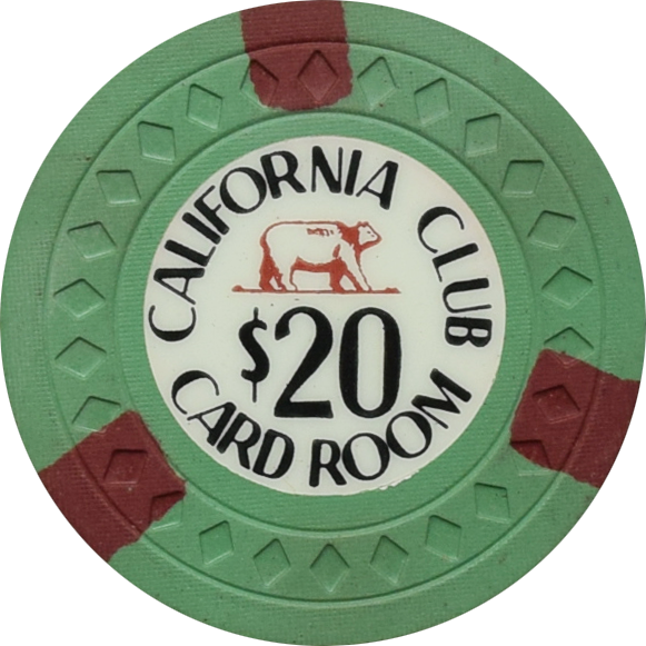 California Club Casino Las Vegas Nevada $20 Chip 1957