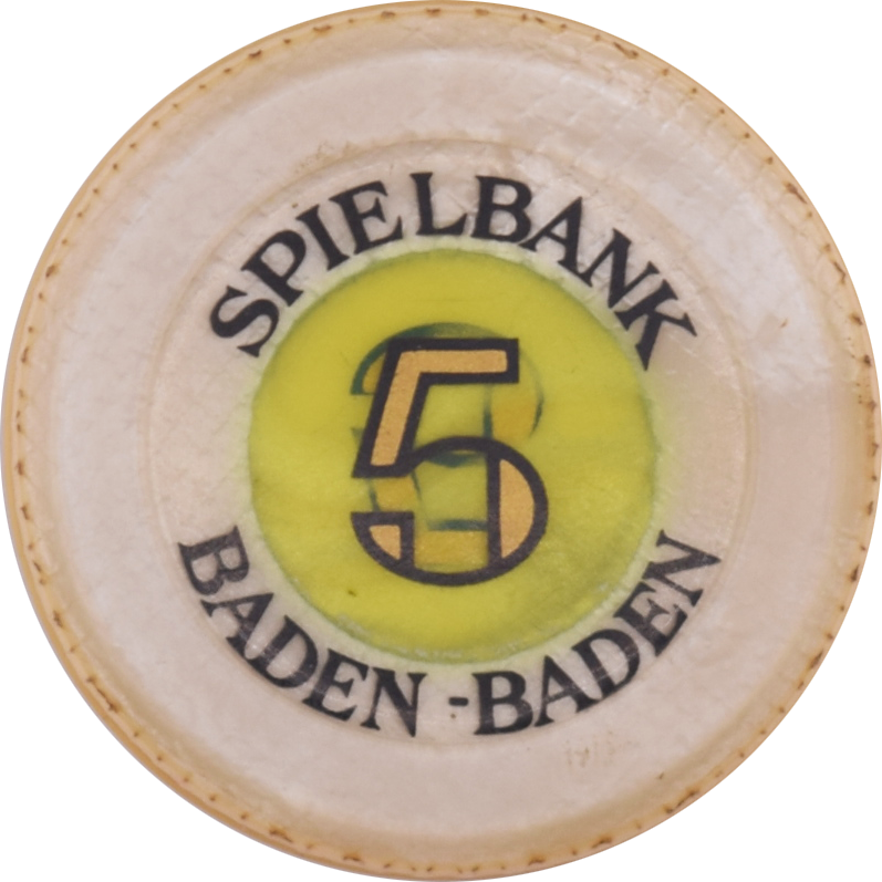 Spielbank Baden-Baden Casino Baden Baden Germany 5 DEM Jeton 32mm