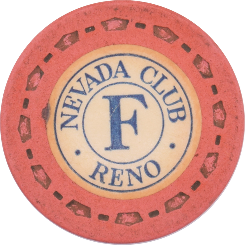 Nevada Club Casino Reno Nevada F Salmon Roulette Chip 1954