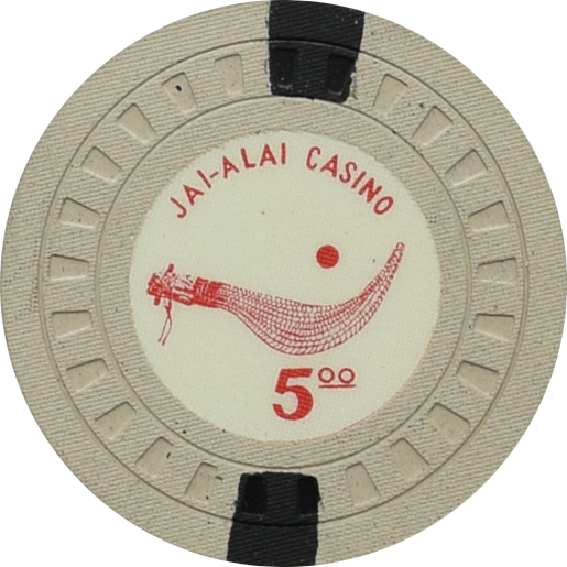 Jai-Alai Casino Havana Cuba $5 Grey Chip