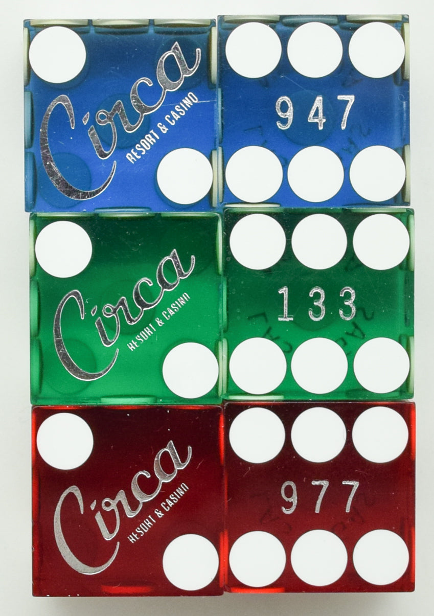 Circa Casino Las Vegas Nevada Matching Number Used Pair of Dice