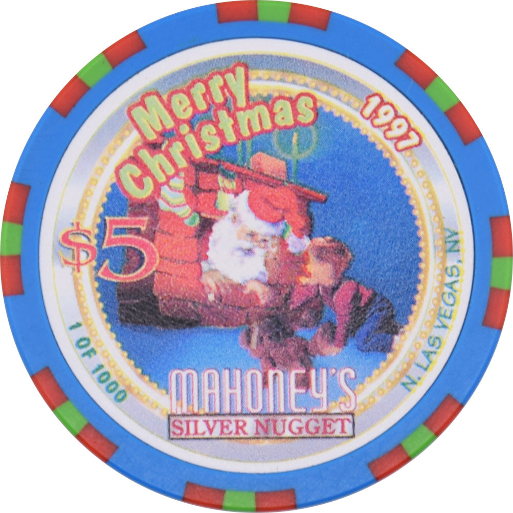 Mahoney's Silver Nugget Casino N. Las Vegas Nevada $5 Christmas / Happy New Year Chip 1997