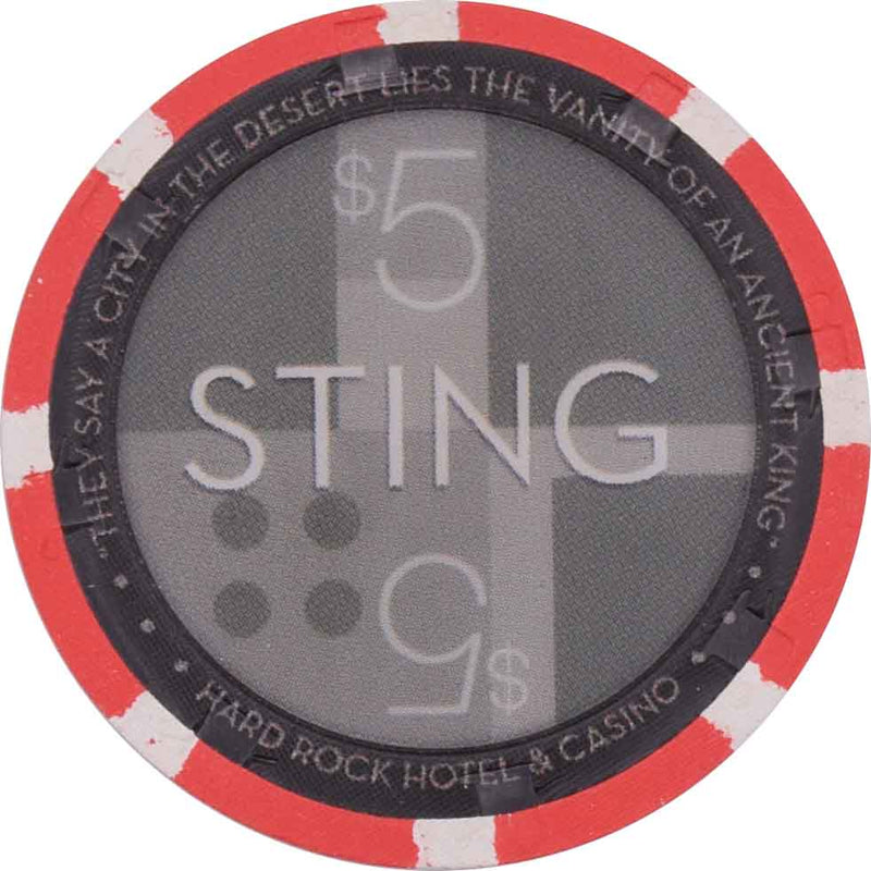 Hard Rock Casino Las Vegas Nevada $5 Sting (Brand New Day) - 4 Pips Chip 2004