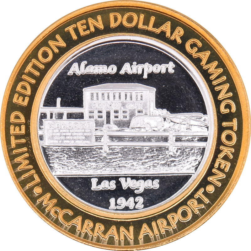 McCarran International Airport Las Vegas "Alamo Airport" 10 Silver Strike .999 Fine Silver 2000