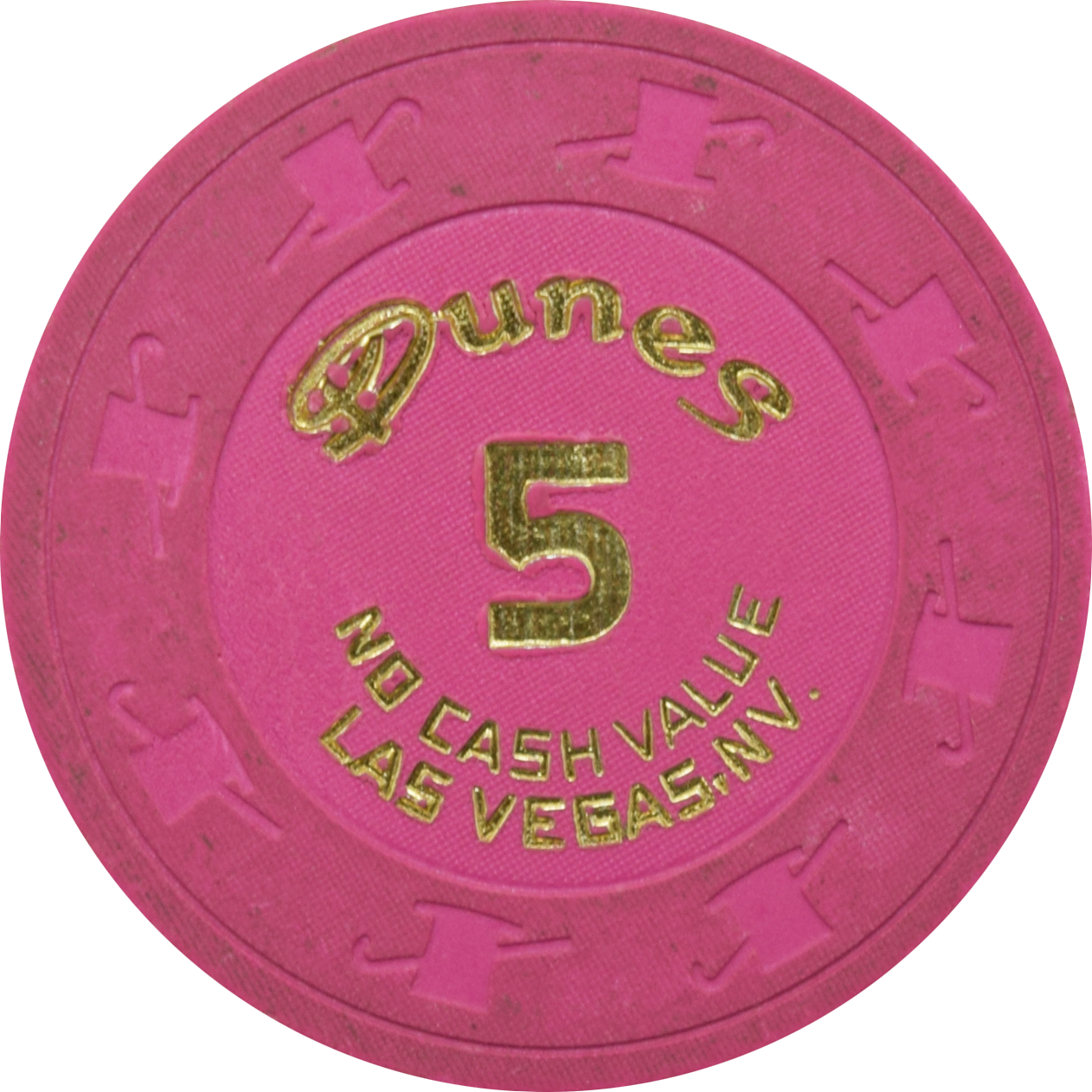 Dunes Casino Las Vegas Nevada $5 Fuschia NCV Chip 1980s