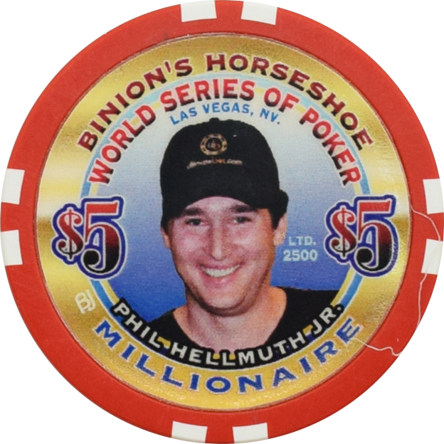 Horseshoe Club (Binion's) Casino Las Vegas Nevada $5 Phil Hellmuth Chip 2002