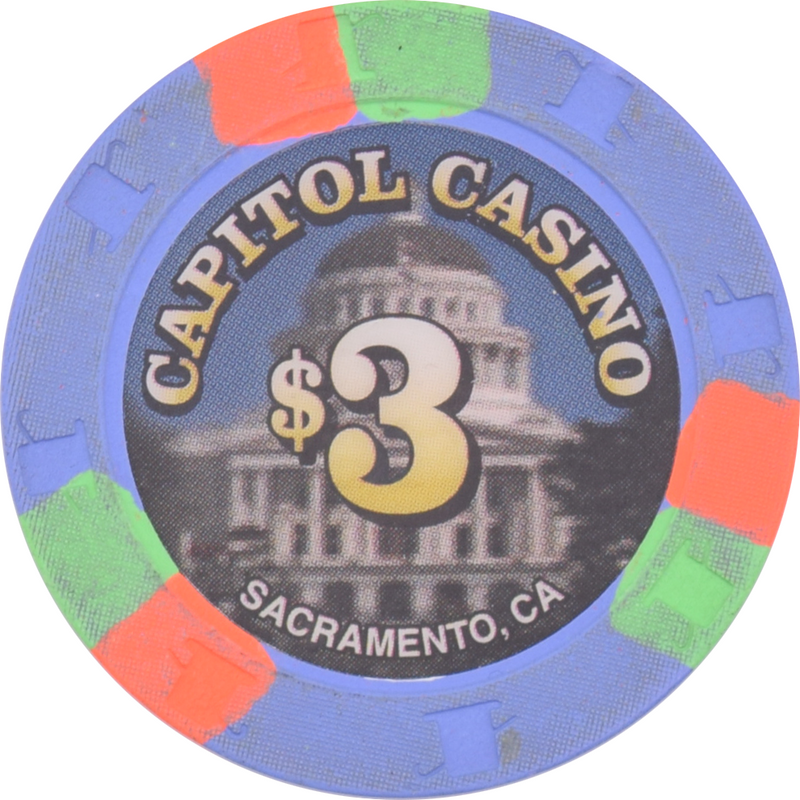 Capitol Casino Sacramento California $3 Chip