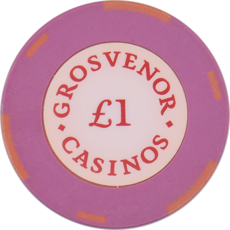 Grosvenor Casinos United Kingdom UK £1 3Rectl Chip