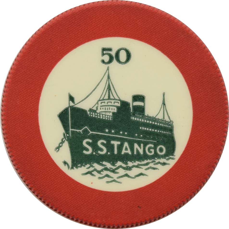 S. S. Tango Illegal Cruise Line Casino Santa Monica California $50 Chip 1930s