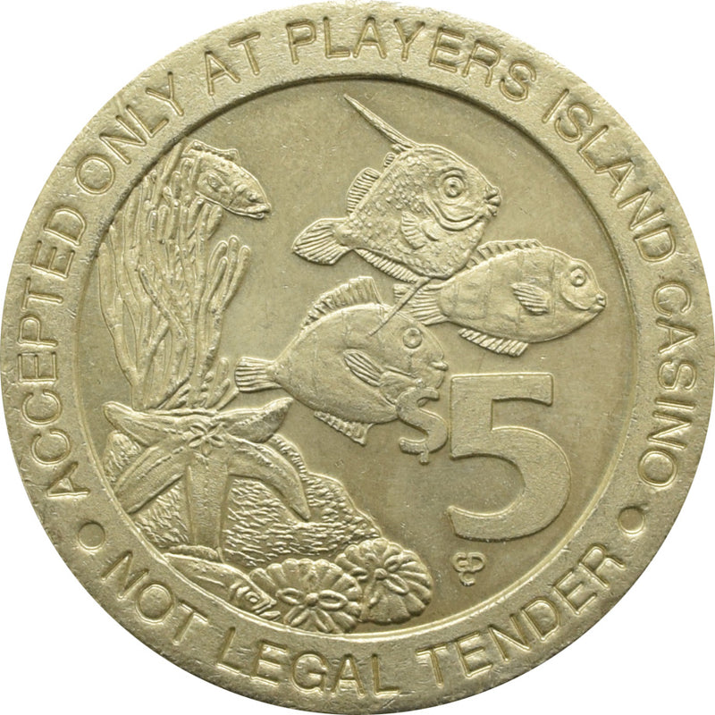 Players Island Casino Maryland Heights Missouri $5 Token