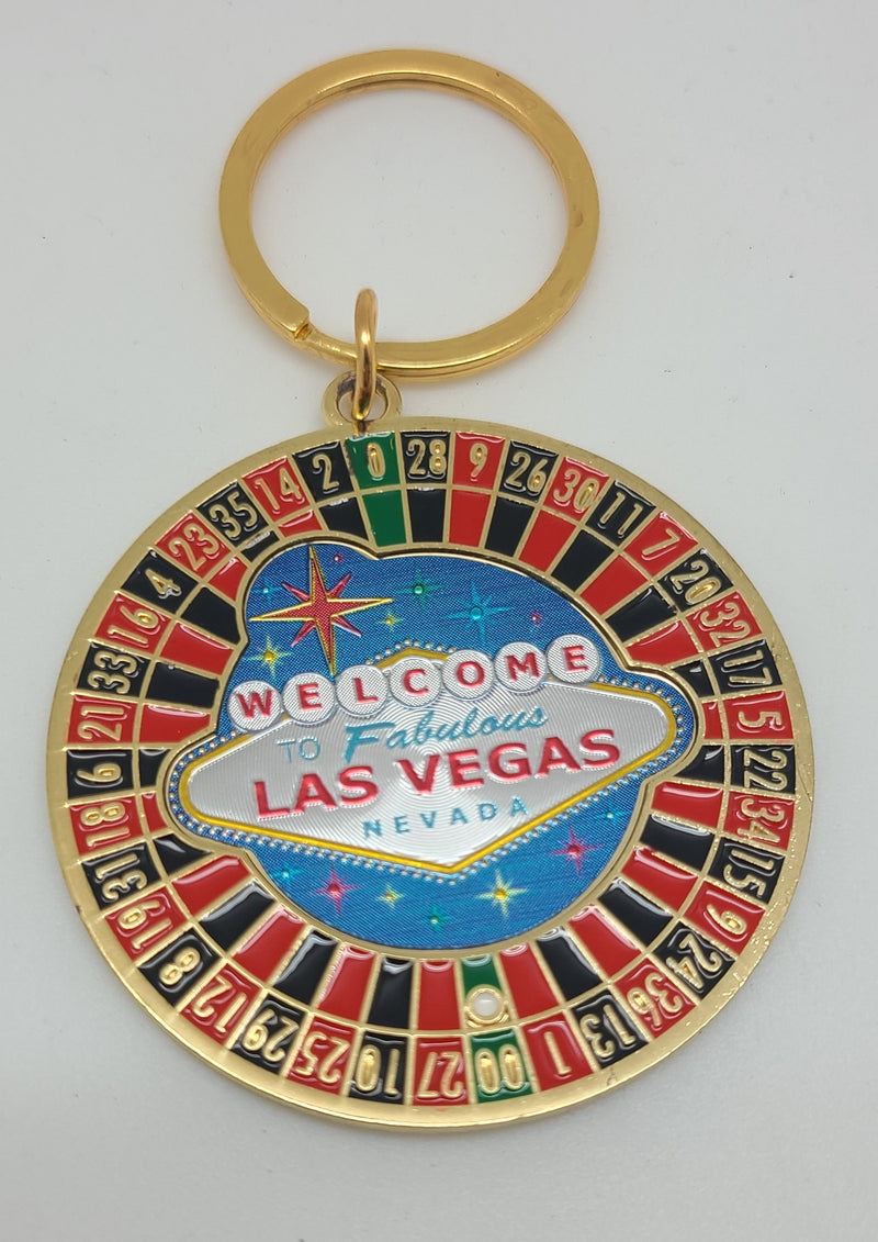 Key Chain Double Sided Roulette Las Vegas Sign