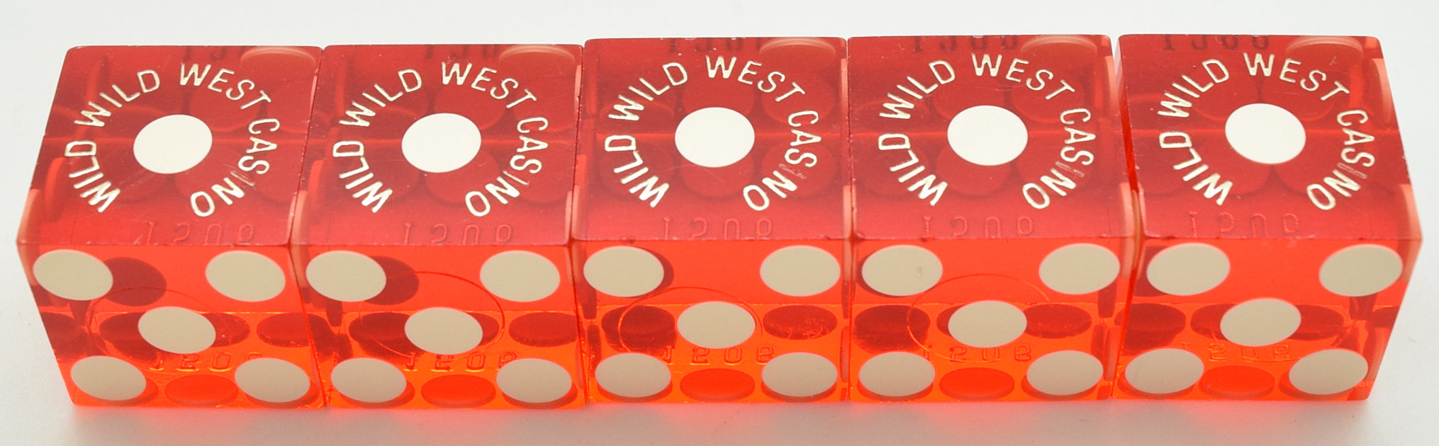 Wild Wild West Casino Las Vegas Nevada Used Polished Red Stick of 5 Dice