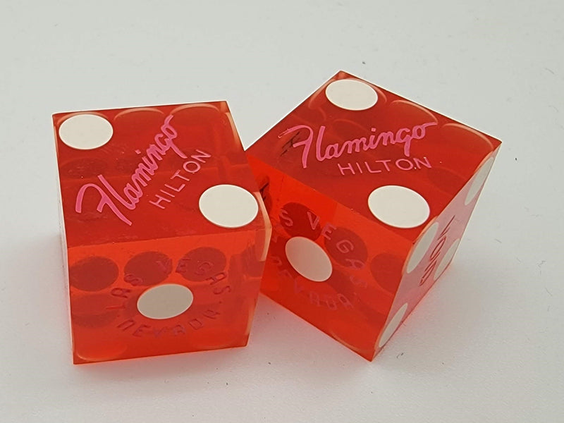 Flamingo Hilton Casino Las Vegas Pair of Dice 1980s Polished