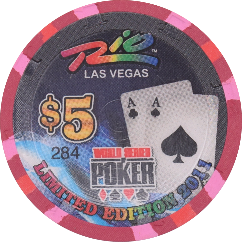 Rio Casino Las Vegas Nevada $5 WSOP Black Aces Chip 2011