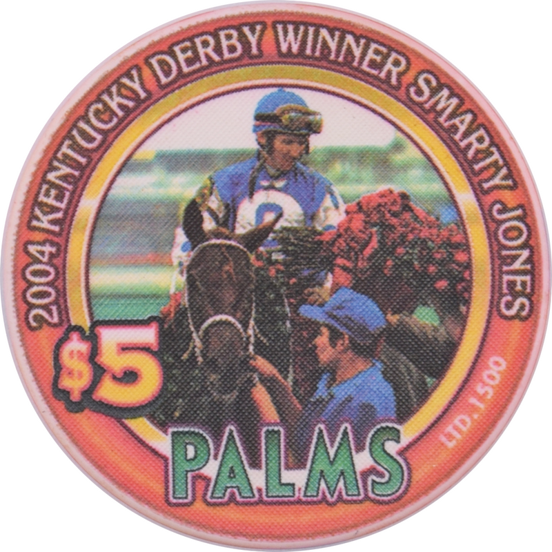 Palms Casino Las Vegas Nevada $5 Kentucky Derby Winner Smarty Jones 2004