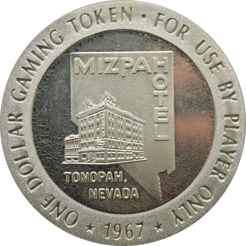 Mizpah Hotel Casino Tonopah Nevada $1 Token 1967