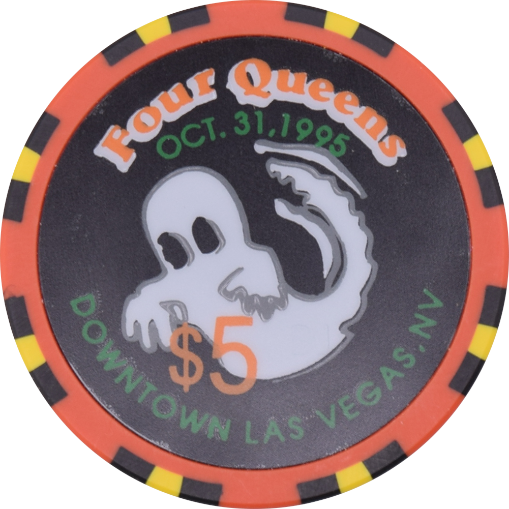 Four Queens Casino Las Vegas Nevada $5 Halloween - Casper the Ghost Chip 1995