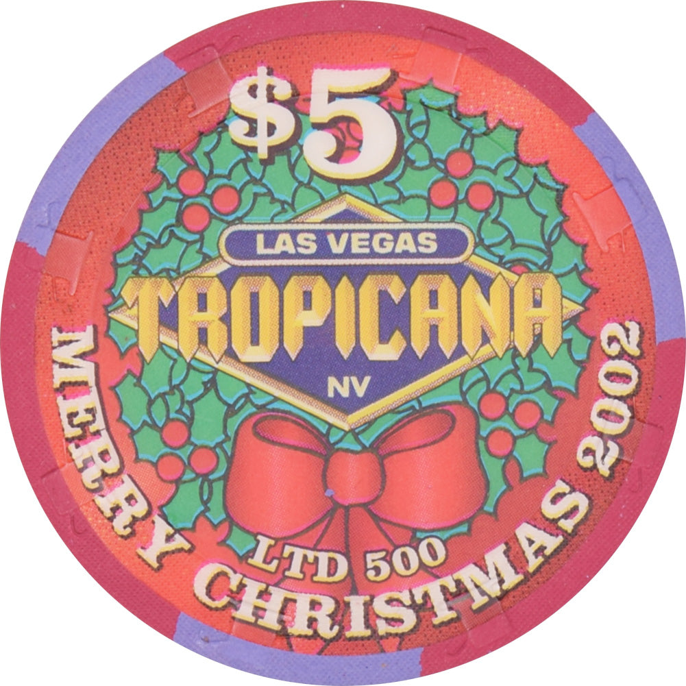 Tropicana Casino Las Vegas Nevada $5 Christmas Chip 2002