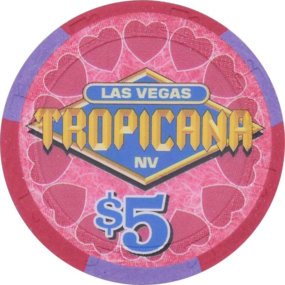 Tropicana Casino Las Vegas Nevada $5 Valentine's Day Chip 2002