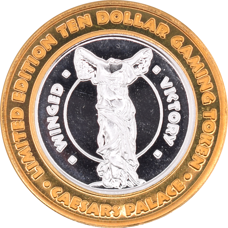 Caesars Palace Casino Las Vegas Nevada "Winged Victory" $10 Silver Strike .999 Fine Silver 2000