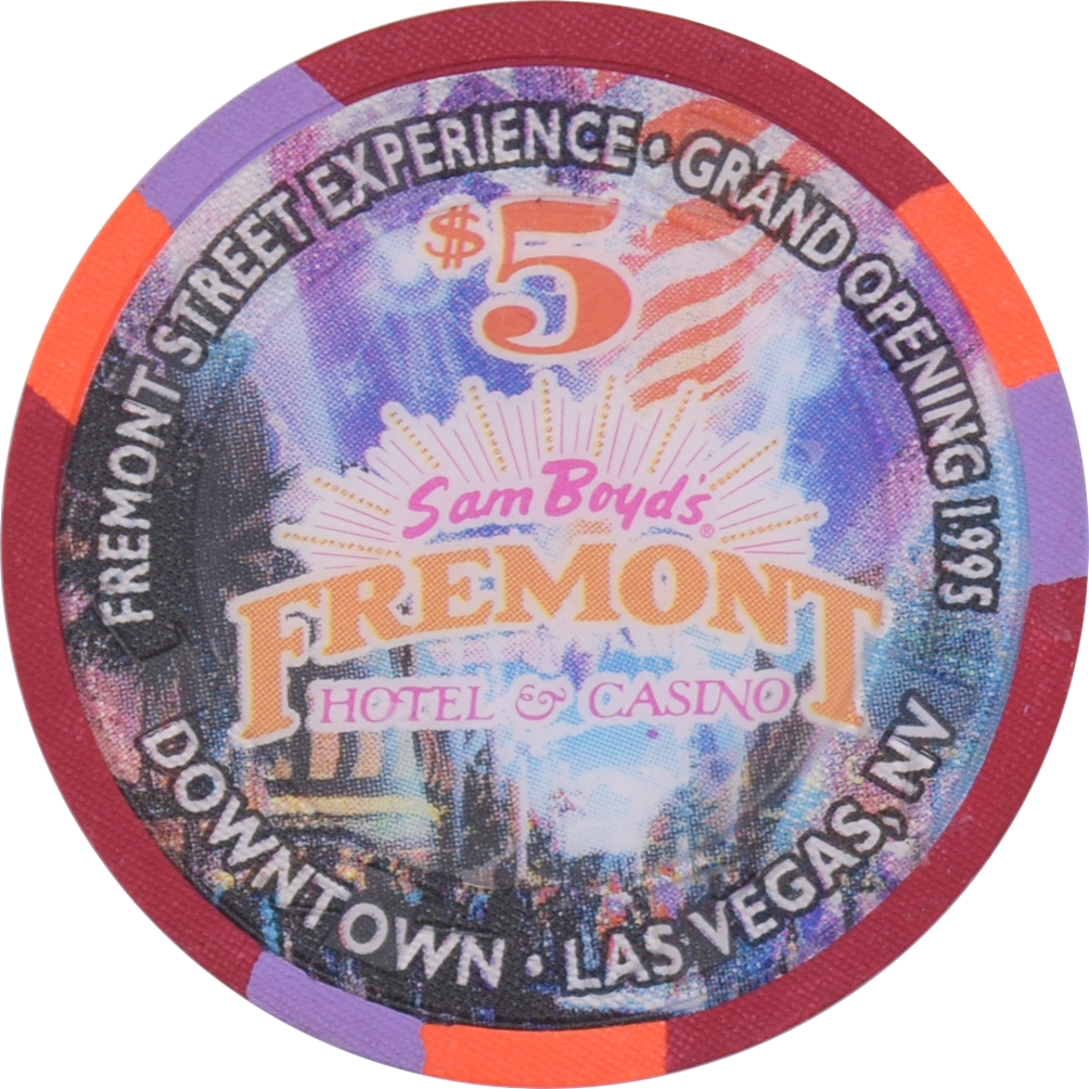 Fremont Casino Las Vegas Nevada $5 Fremont Street Experience Chip 1995