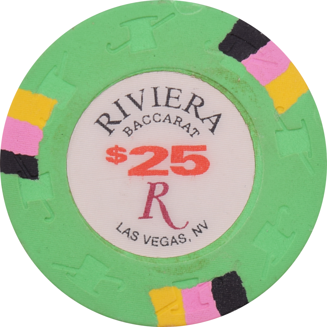 Riviera Casino Las Vegas Nevada $25 Baccarat Chip 43mm 1990s