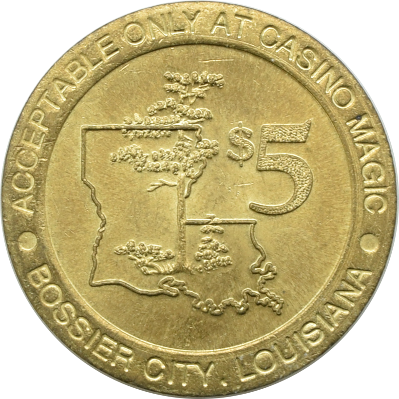 Casino Magic Bossier City Louisiana $5 Token