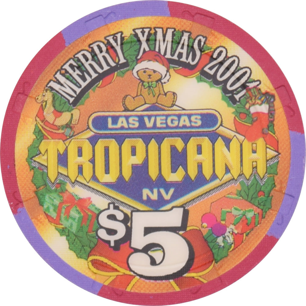 Tropicana Casino Las Vegas Nevada $5 Christmas Chip 2001