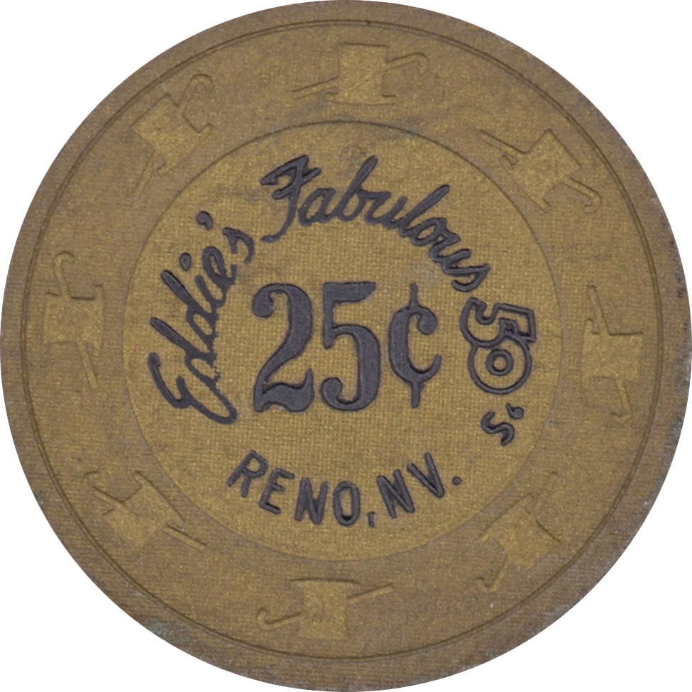 Eddie's Fabulous 50s Casino Reno Nevada 25 Cent Chip 1987