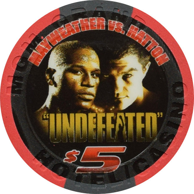 MGM Grand Casino Las Vegas Nevada $5 Mayweather vs Hatton Fight Chip 2007