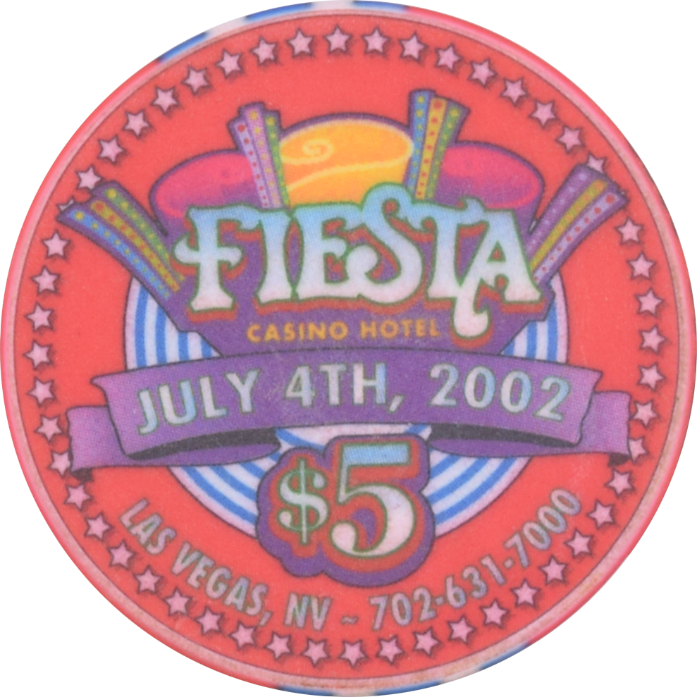 Fiesta Rancho Casino N. Las Vegas Nevada $5 4th of July Chip 2002