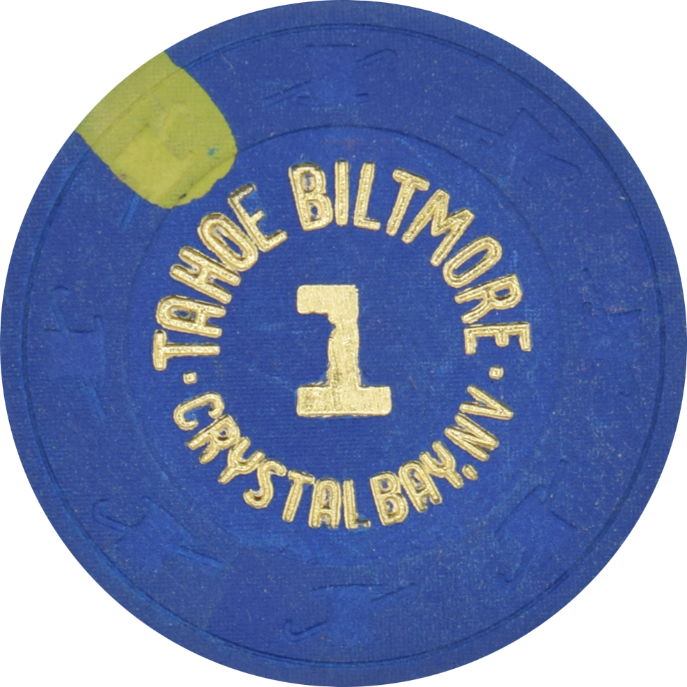 Tahoe Biltmore Casino Crystal Bay Nevada 1 NCV Chip 1988