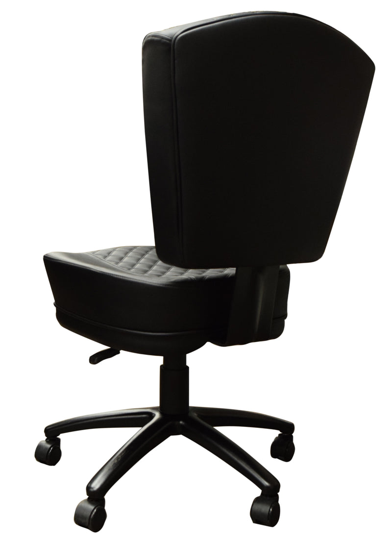 Black Diamond Stitched Rolling Player Chair