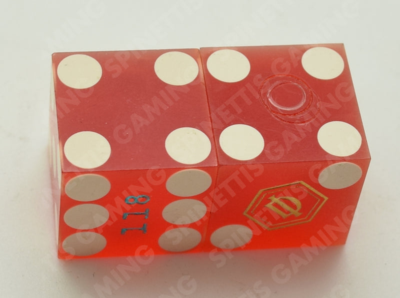 Desert Inn (DI) Casino Las Vegas Nevada Pair of Red Matching Number Dice